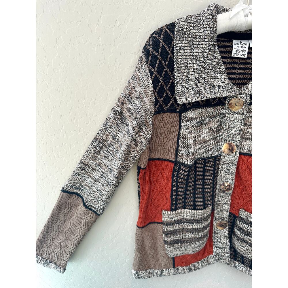 Parsley & Sage Patchwork Button Front Cardigan Sw… - image 4